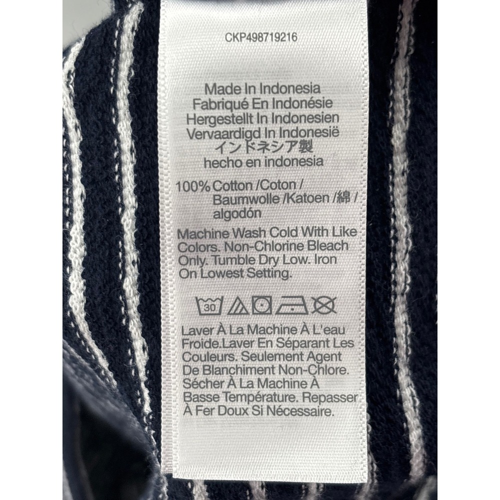 Madewell Blue White Striped Terry Cloth Henley Short Sleeve Top size XS NW863 - Picture 12 of 13